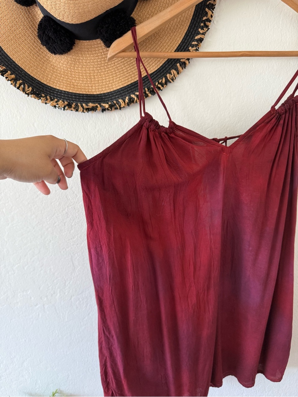 Acacia Swimwear Red Tie Dye Strappy Tank Top Cami XS Beachy Vacation - Picture 13 of 15